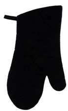 Home Collection Oven Mitt 100% Cotton ~ Black