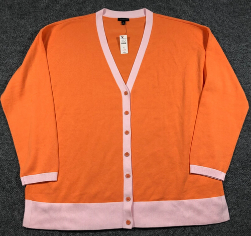 orange cotton cardigan