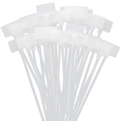 Nylon Marker Cable Ties 300pcs White Selflocking Wire Zip Ties Cable Mark Tags L