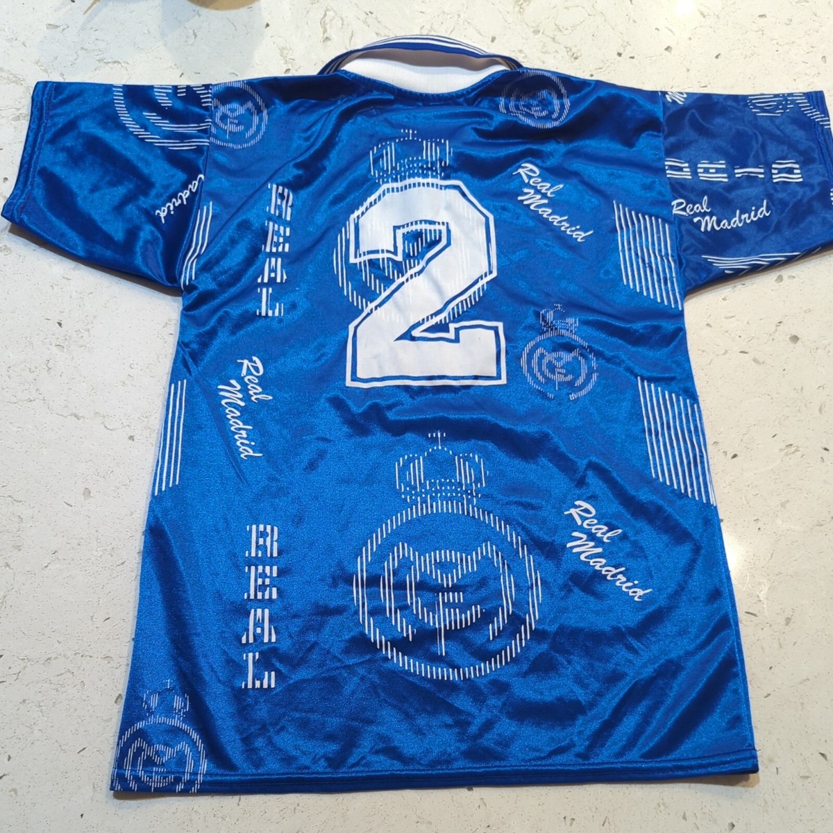 Vintage 1998/1999 Real Madrid Teka Blue Away Soccer Jersey (No tag
