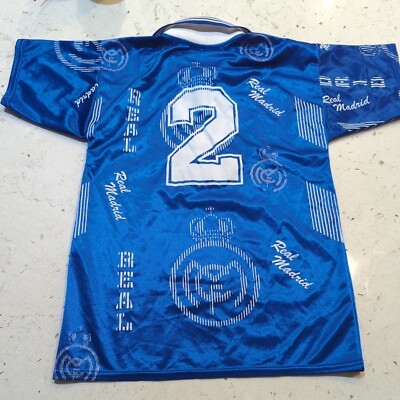 Vintage 1998/1999 Real Madrid Teka Blue Away Soccer Jersey (No tag