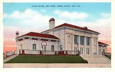 Clubhouse Rea ParkRecreation Terre Haute Indiana IN Levin Brothers Pub. Postcard