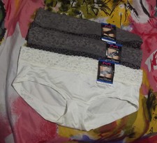 3 NEW MAIDENFORM DM0004 SXG/PLK DREAM MICROFIBER LACE WAIST HIPSTER PANTIES XL/8