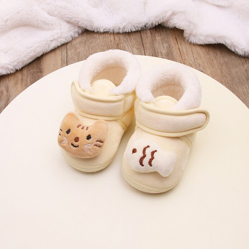 Boy Girl Baby Infant NewbornToddler Pram Shoes Lovely Anti-Slip Fluffy Bootie - Picture 6 of 15