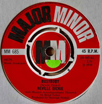 NEVILLE DICKIE BUSYBODY 7'' SINGLE MAJOR MINOR (1970) EX++ RAGTIME POP ENGLAND