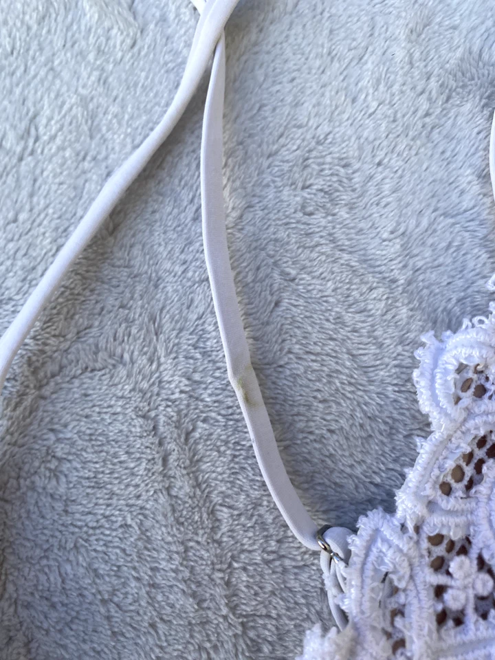 Traje de baño para mujer azul Life Eclipse malla crema/desnudo de una pieza con ribete de encaje boho mediano Foto 4 de 4