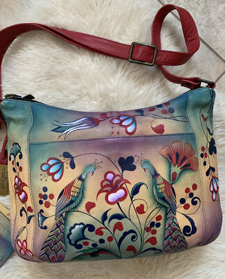 Anuschka handpainted backpack purse Blissful Bird design EUC Art in Flight by Anuschka | Leather & Fabric Accessories main image 3