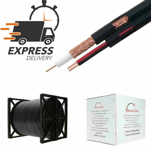 RG59 18/2 Cable Siamese 1000ft 500ft 250ft Security Camera CCTV Bulk Coax Wire N - Picture 7 of 12