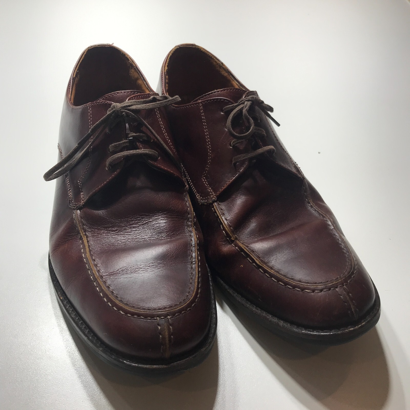 SAOLA Scarpe Johnston & Murphy uomo taglia 11M marrone punta spaccata stringate derby 20 1030