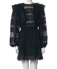 Ulla Johnson Mini Long Sleeved Puff Lace Cotton Dress Size 8 US Party Or Casual