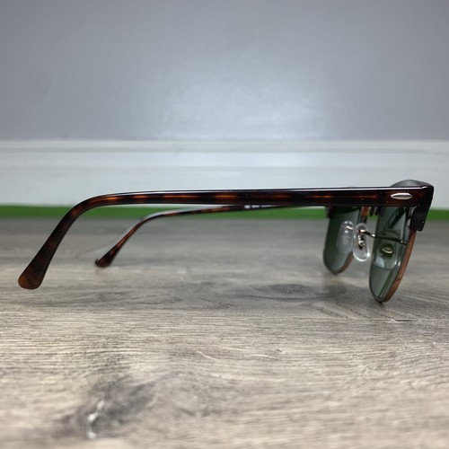 RAY BAN Sunglasses RB 3016 CLUBMASTER 145 Havana & Bronze Frame Green Lenses - Picture 6 of 8