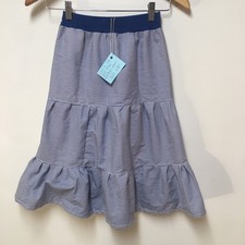 Skirt Girls 5/6 Maxi Blue Stripe Ruffle Tier 100 Cotton Mom and Pop's Kids
