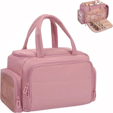 Travel Cosmetic Bag for Women, Lightweight Wide-Open Makeup Travel Bags for Toil