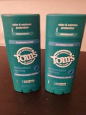 Lot Of 2 Tom's Mountain Spring Deodorant Brand New Free Shipping 