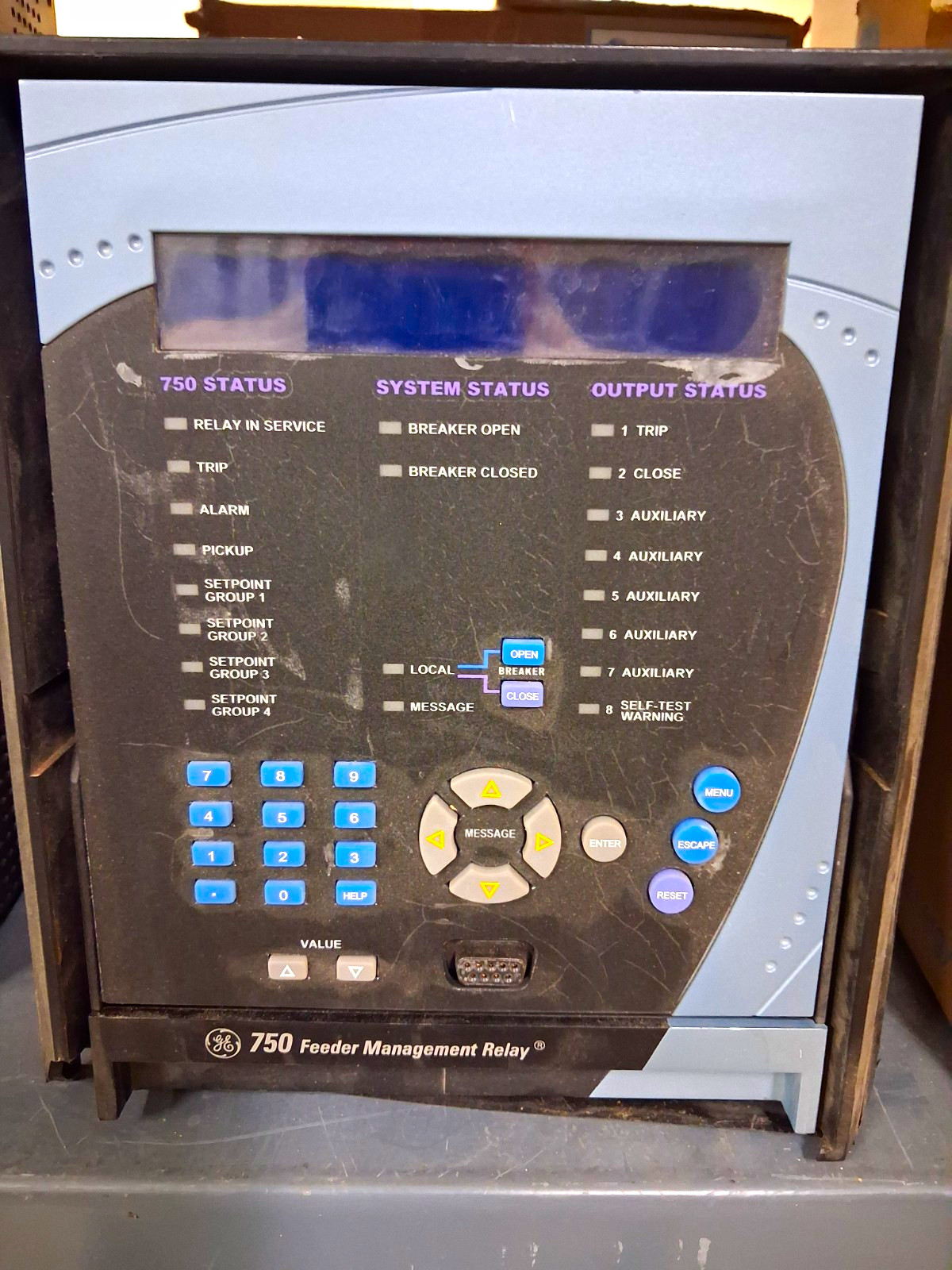 GE 750 Feeder Management Digital Relay Overcurrent Protection, Industrial W/case