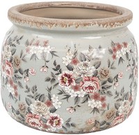 Blumentopf Keramik 20X15 Cm Grau Rosa Clayre & Eef 6CE1964L