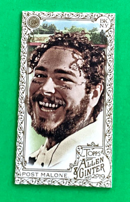 2019 Allen & Ginter   MINI GOLD BORDERED  card . POST MALONE . RAPPER , ROCKSTAR