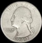 1943  Washington Quarter 90% Silver As Shown