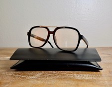 Saint Laurent SL 545 001 New Wave Square Sunglasses 58mm Black/Clear Yellow Lens