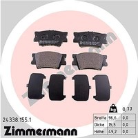Zimmermann Bremsbelagsatz, Scheibenbremse Hinterachse U.A. FüR Lexus, Toyota