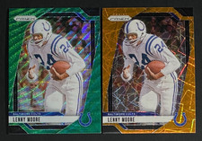 Lenny Moore 2024 Panini Prizm #296 Lot of 2 Green Wave Orange Velocity Prizm