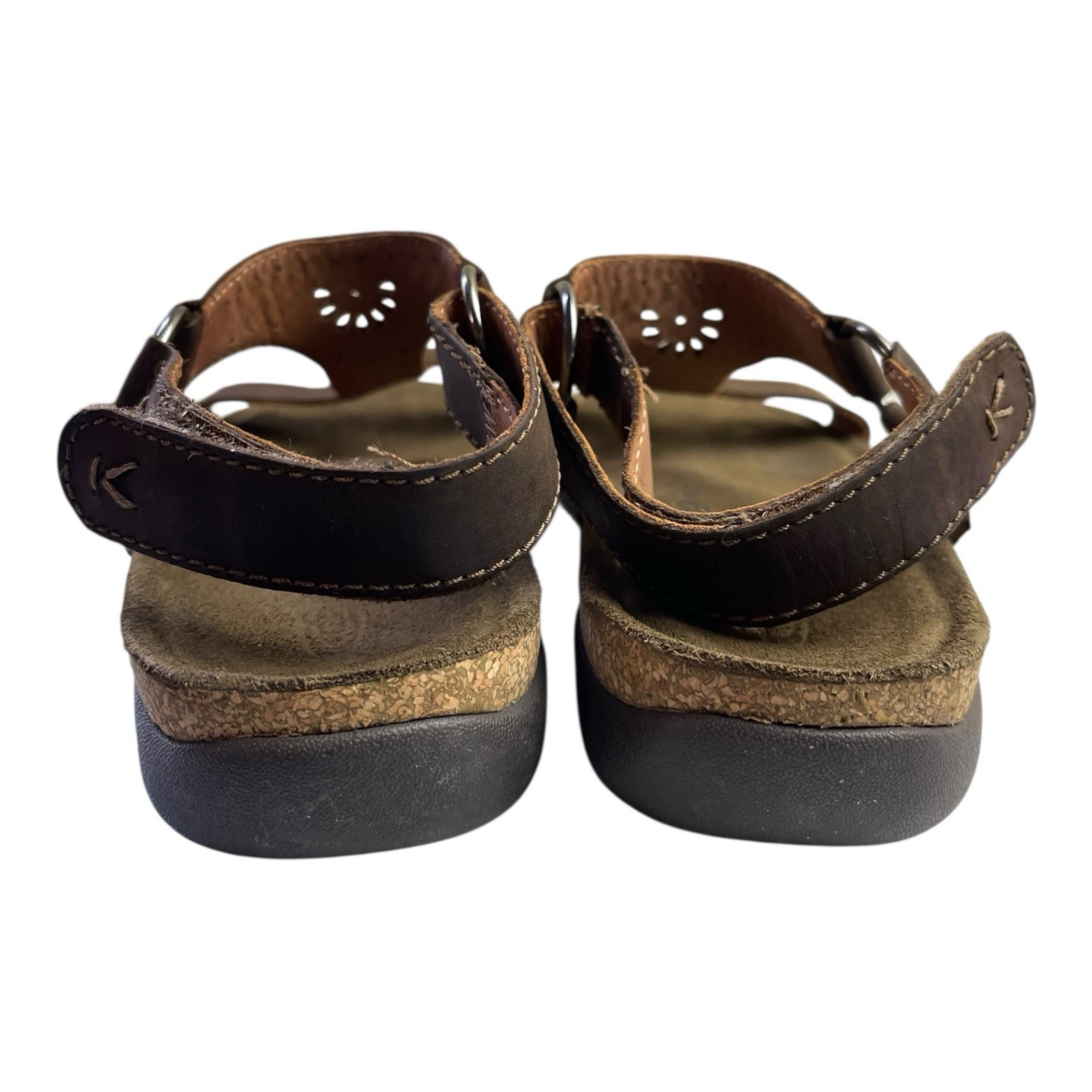 Sandali KEEN Kaci Ana donna taglia 8 pelle marrone cinturino a T Keen Cushu comodi
