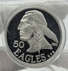 1989 Cherokee Nation 1 oz .999 Fine Silver Sovereign Round 50 Eagles GPR