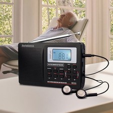 Retekess V111 Portable FM AM SW Radio Alarm Clock Sleep Timer Digital Radio Gift