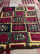 Homemade vintage Santa quilt-throw-Cottage-seasonal