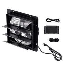 12'' Shutter Wall-Mount Attic Exhaust Fan High Speed 1600RPM 900CFM 1.7m Power