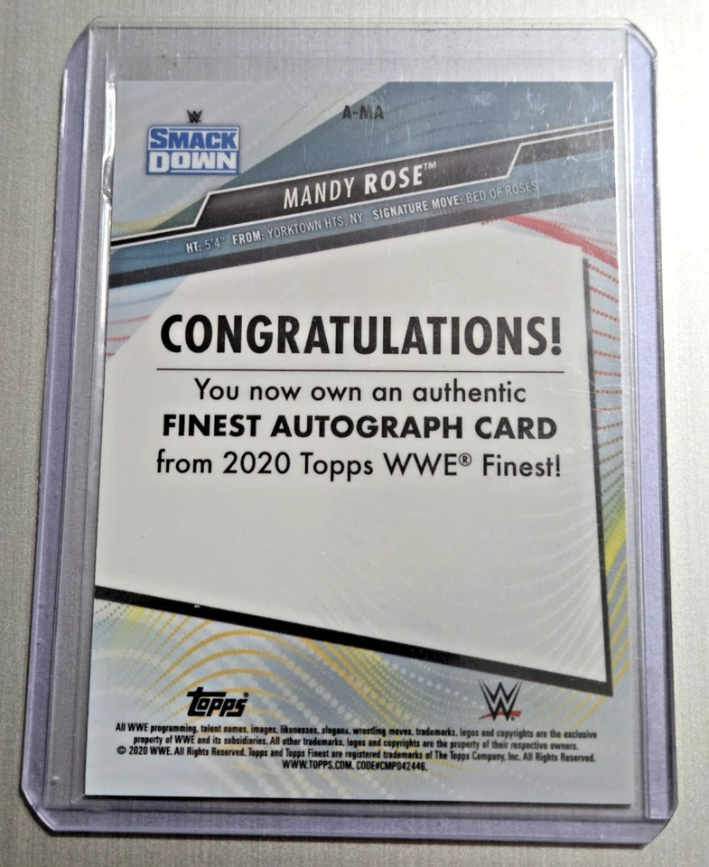 MANDY ROSE 2020 Topps Finest WWE Finest Autographs Green Refractor #97/99 - Image 3 of 3