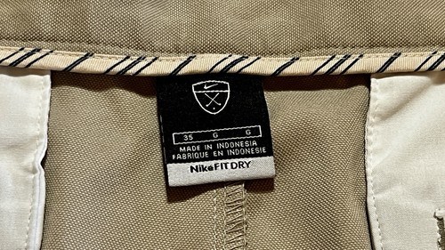 Nike FITDRY Golf Shorts Mens 35 Khaki Dri Fit Flat Front Performance Casual - Photo 5/6