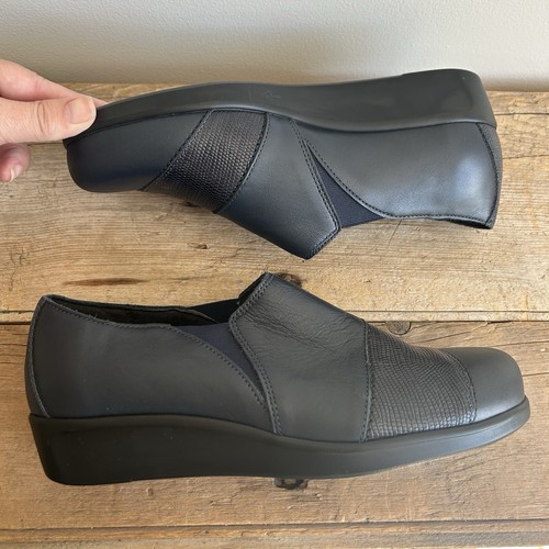 Mocassini SAS donna Nora blu navy in pelle taglia 9,5 W lucertola tripad comfort - Foto 6 di 8