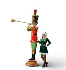 Nutcracker Toy Soldier Statue with Trumpet Large Christmas Decor 9FT In/Outdoor