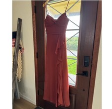 Azazie Evaline Bridesmaid Dress Chiffon A-line Silhouette Terracotta Size 2