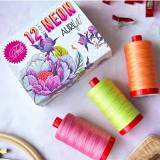 Aurifil Tula Pink Untamed Neon (12 wt) by Tula Pink
