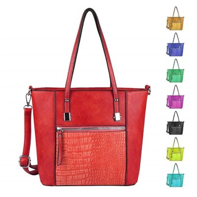 DAMEN TASCHE SHOPPER Schultertasche Leder Optik WORKBAG Umhängetasche REISE 