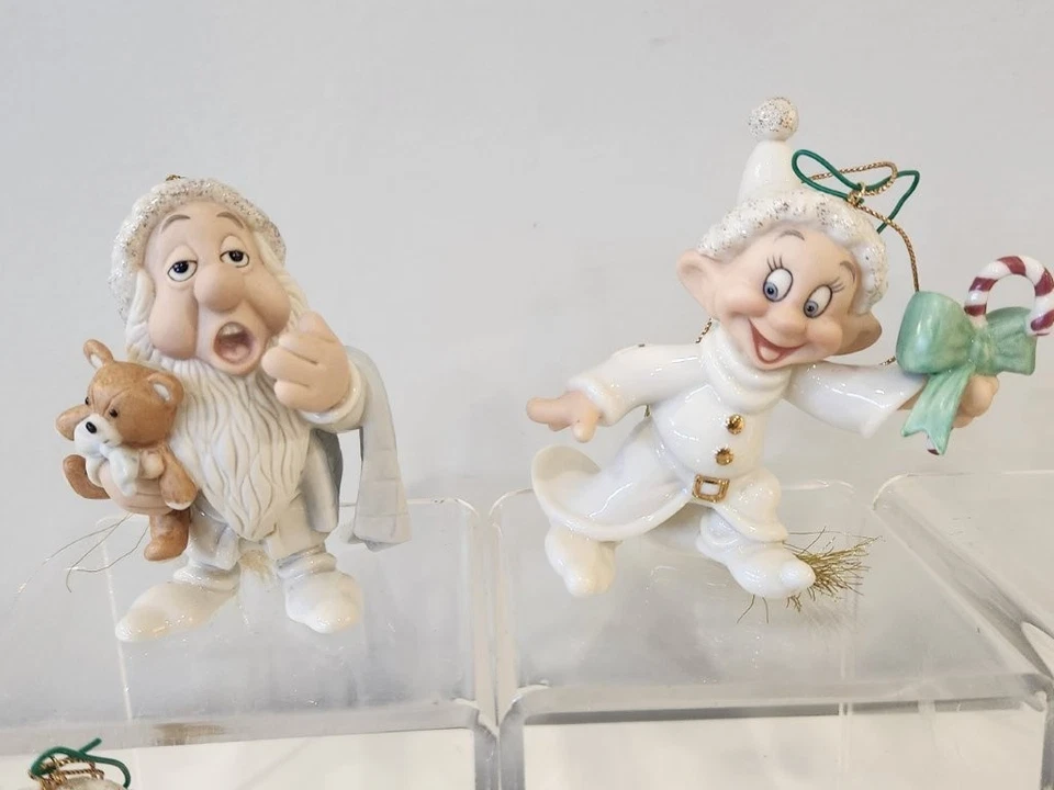 Disney Lenox Snow White & the Seven Dwarf's Ornament Set of 7 Dwarfs - Image 3 of 4