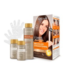 Brazilian Keratin Hair Straightening Kit - 12 Weeks Frizz Control, Hyaluronic