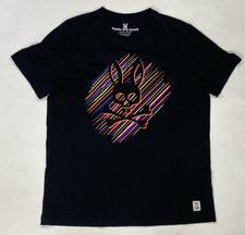 Psycho Bunny Logo Graphic T-shirt Men Size 5 Medium Black Short Sleeve