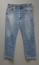 Vtg 90s Made in USA Levi s 501 Light Wash Jeans Tagged 36x30 Actual Fit 34x30