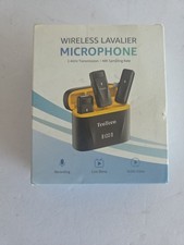 TeoTeeo 2 pack Wireless Lavalier Microphone for iPhone iPad with Charging Case