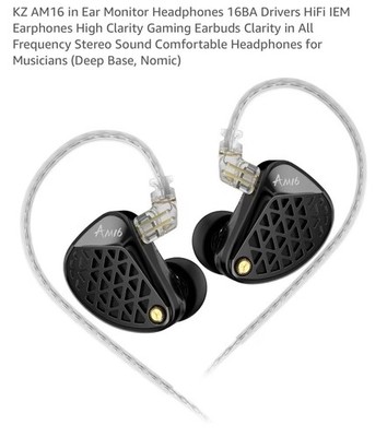 KZ AM16 in Ear Monitor Headphones 16BA Drivers HiFi IEM Earphones High Clarity G