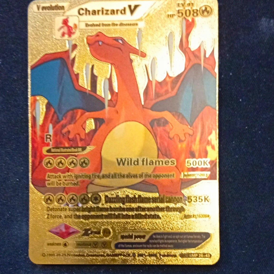 Pokémon TCG Charizard V Evolution SMP 26-43 Gold Foil Rare English HP508
