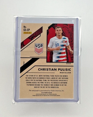 2019 Panini Christian Pulisic GOLD STRIKE ON-CARD AUTO #GS-CP