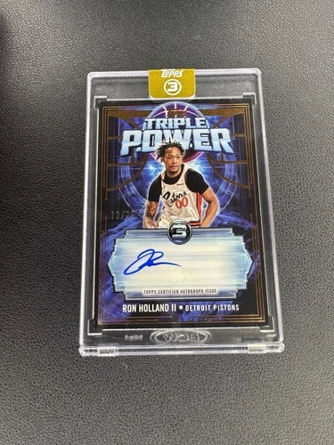 Ron Holland II 2025-26 Topps Three Triple Power Auto Bronze /25 Pistons