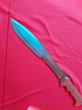 17" CFK- iPak Full Tang D2 Steel 2 Stage Machete/ Bush Knife w/Leather Sheath