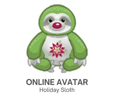 Webkinz Classic Holiday Sloth NEW Christmas Pet Code Only
