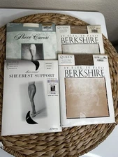 Lot Of 4 JCPenney Sheer Caress Berkshire Control Top Pantyhose Queen Short NEW
