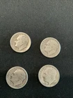 Lot of 4  1946,47,48,48 Roosevelt  Dimes 90 % Silver ♨️♨️🔥2